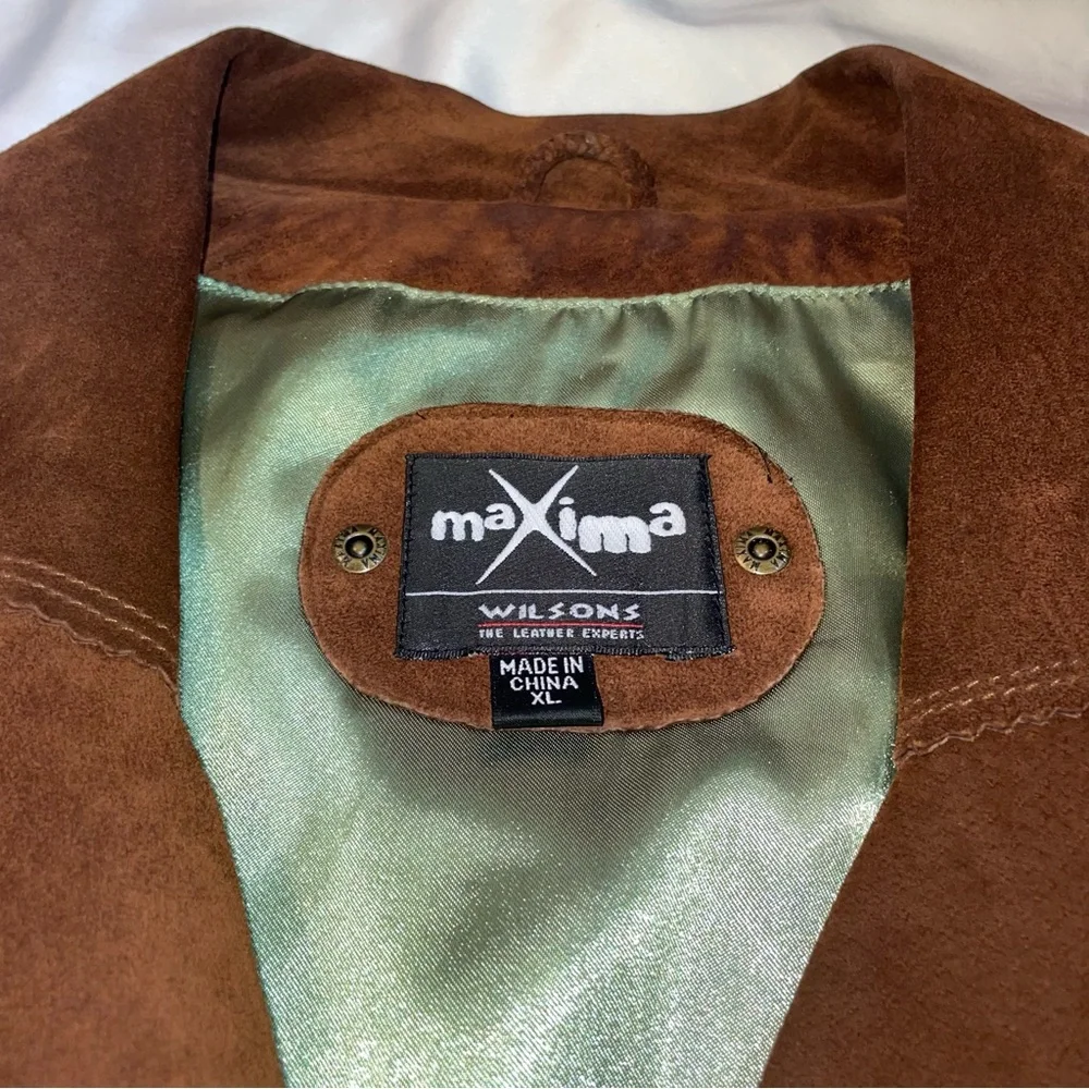 Maximo Wilsons Classic Brown Suede Western Belted Jacket Women's XL Vintage Y2K - Picture 10 of 16
